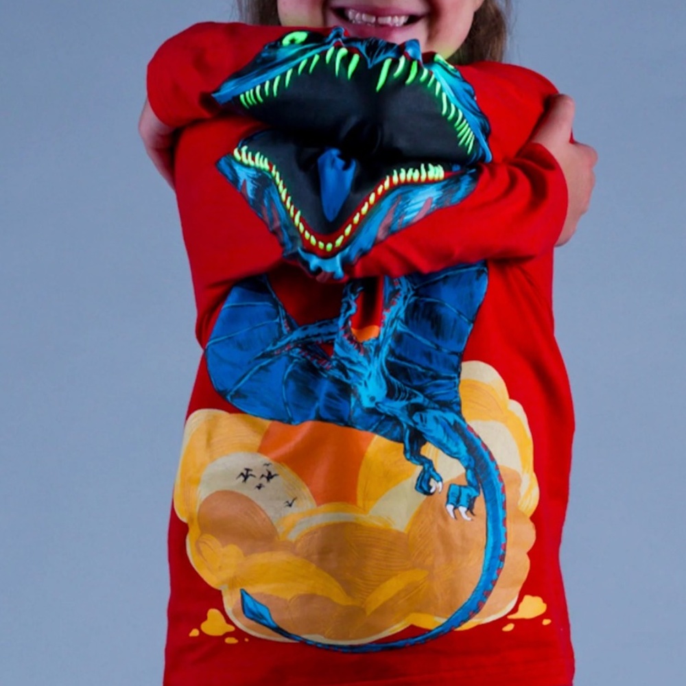 Glow in the dark children's  Pterodactyl Chomposaurus Tee -NWT -Size 6